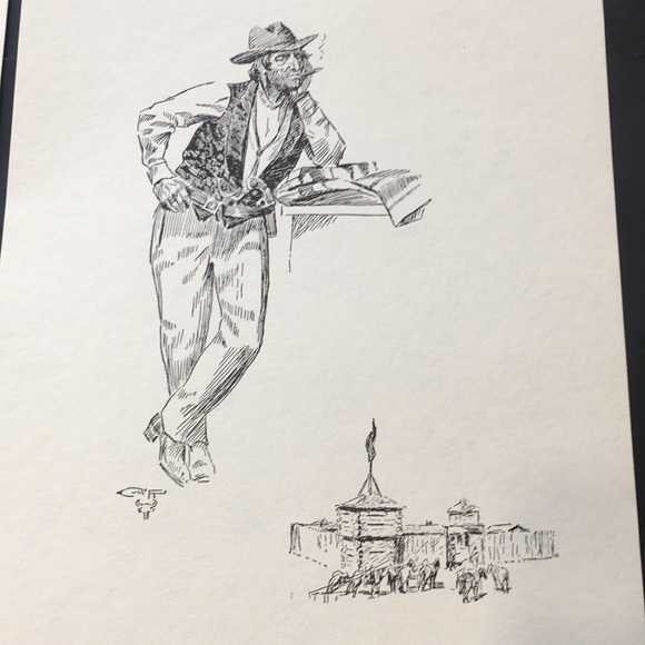 C.M. Russell Reproductions of Original Sketches - Picture 3 of 7